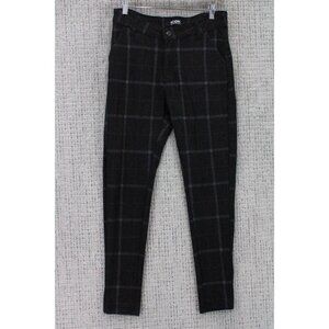 ICON Amsterdam Pants Mens Size 32 Dark Gray Plaid Stretch Skinny Fit Comfort